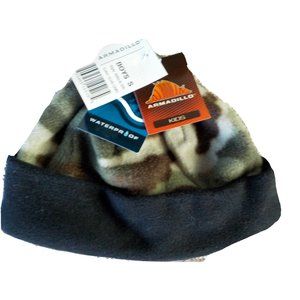 NWT Armadillo Waterproof Fleece Winter Hat Beanie Camouflage Youth Boys
